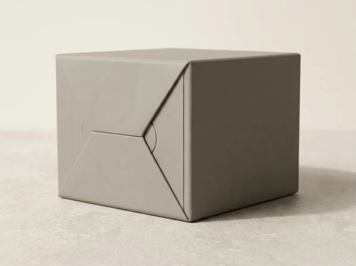 Custom collapsible rigid box, material and finishing detail