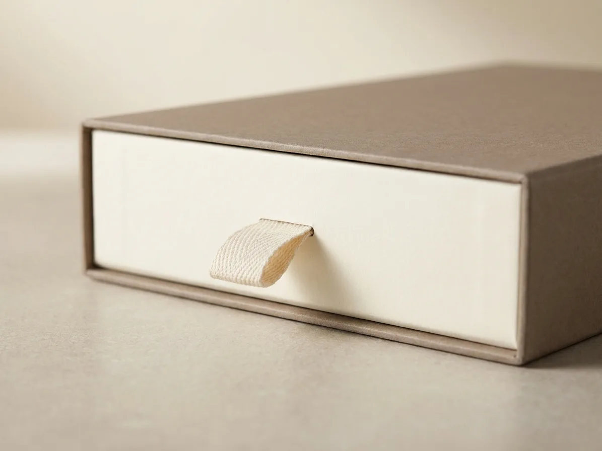 Custom drawer box, material and finishing detail