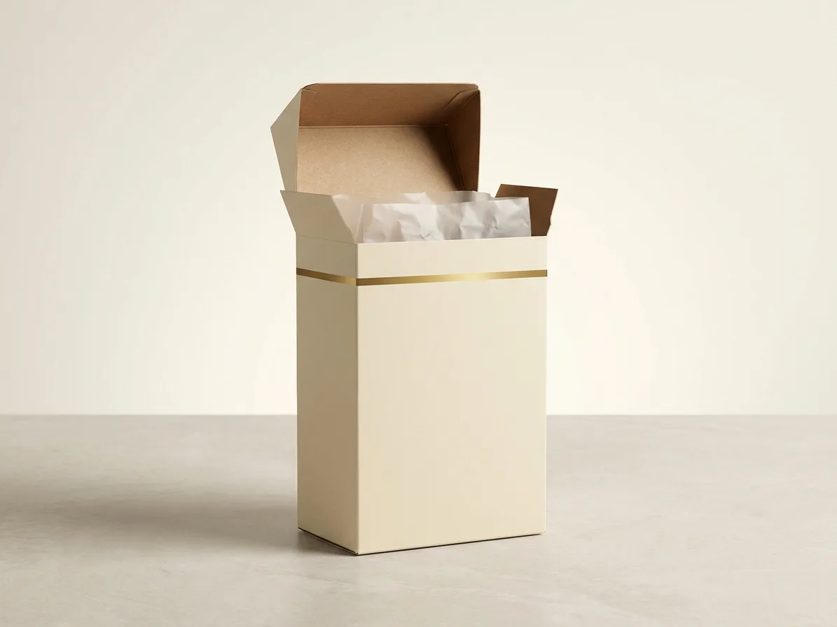 Custom food cartons, shown open to reveal the construction