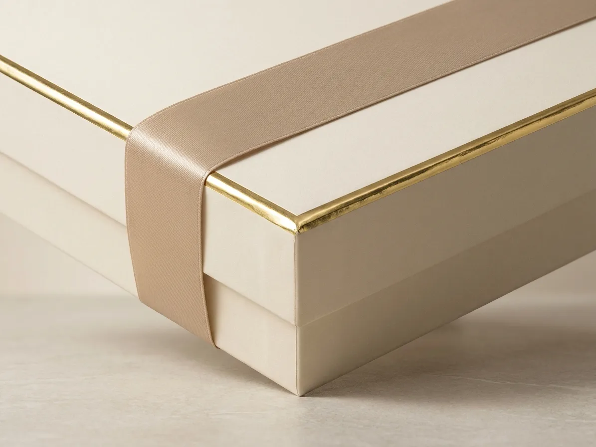 Custom luxury gift box, material and finishing detail