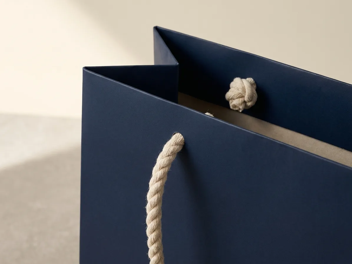 Custom luxury paper bags, material and finishing detail