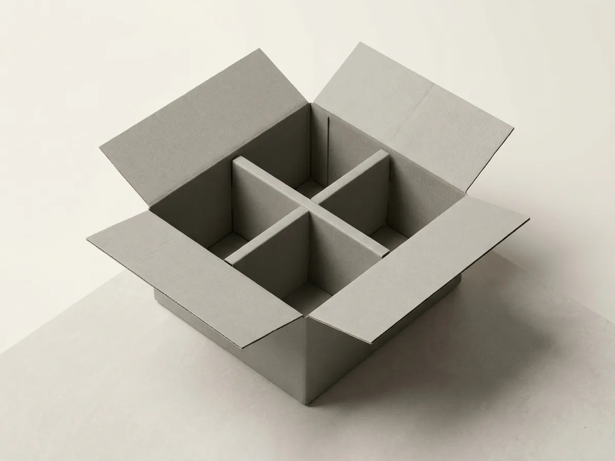 Custom product cartons, shown open to reveal the construction