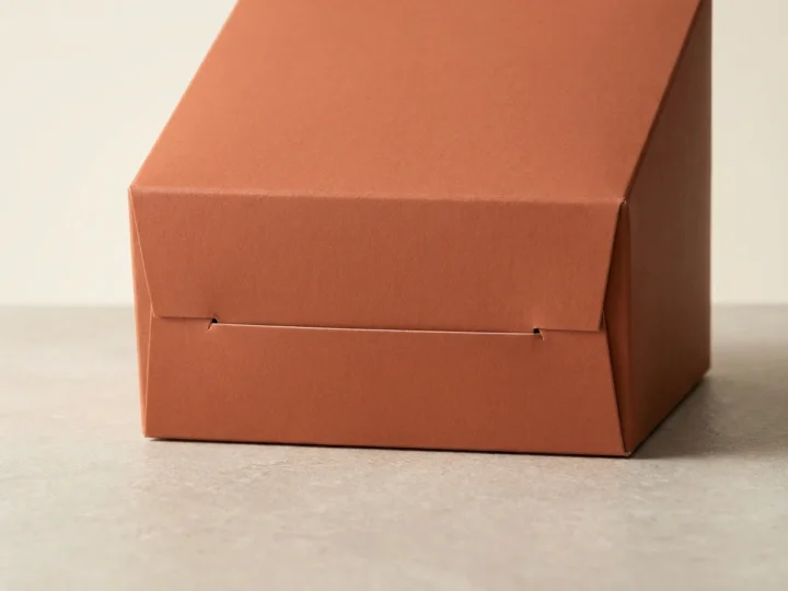 Custom reverse tuck end box, material and finishing detail