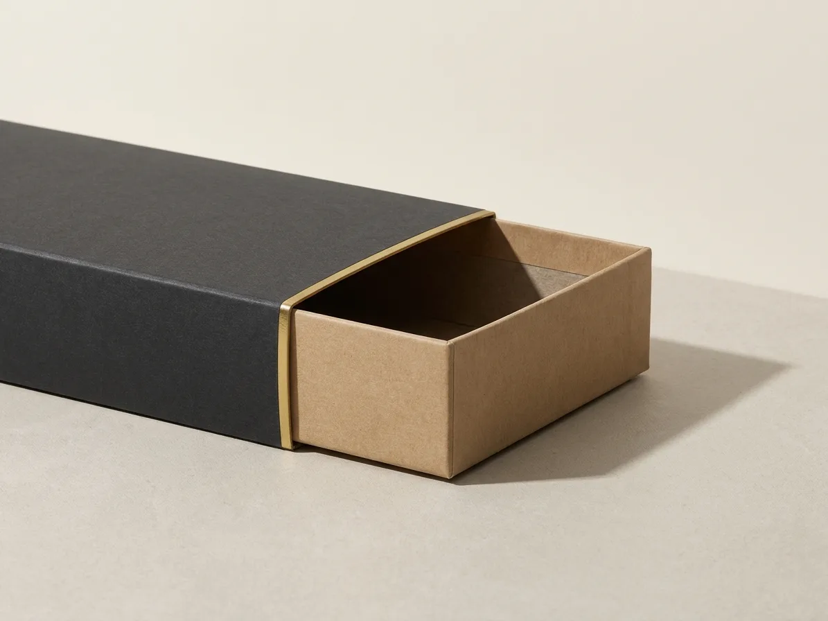 Custom sleeve packaging, material and finishing detail