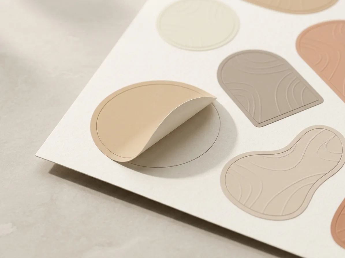 Custom stickers, material and finishing detail