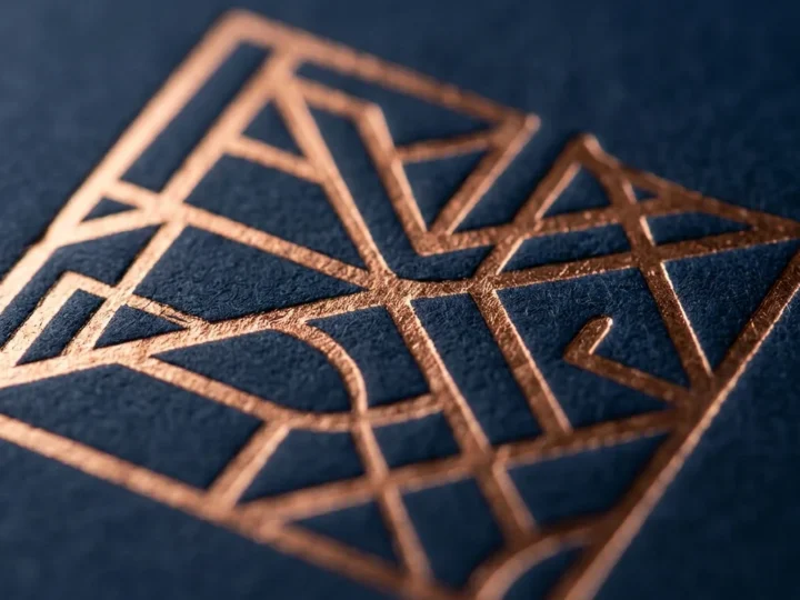 Metallic foil stamping on premium packaging board